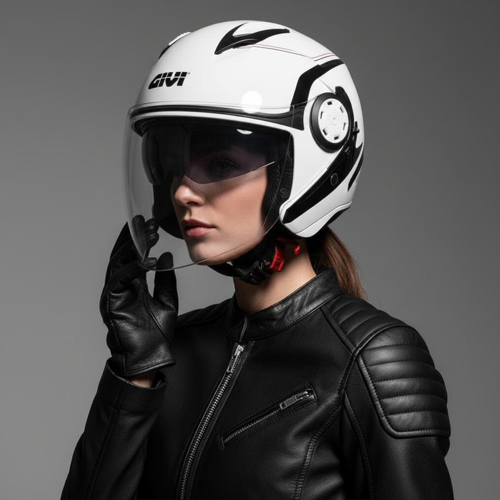 Givi 12.3 Stratos Thanatos Bianco – Casco Jet ECE 22.05 - Moon Bike - Vista 9