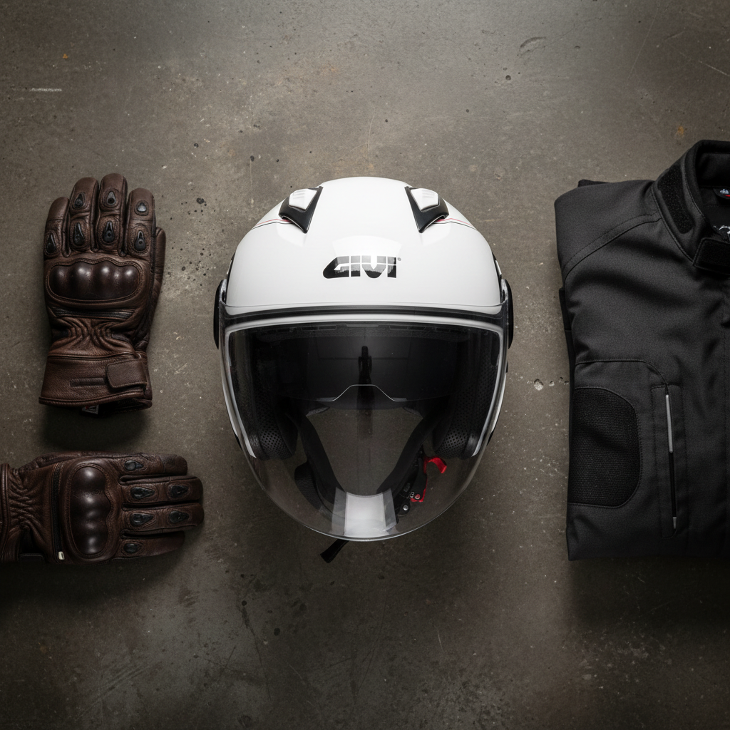 Givi 12.3 Stratos Thanatos Bianco – Casco Jet ECE 22.05 - Moon Bike - Vista 7