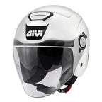 Givi 12.5 Solid Color H125BB910 casco jet bianco lucido – vista di tre quarti anteriore
