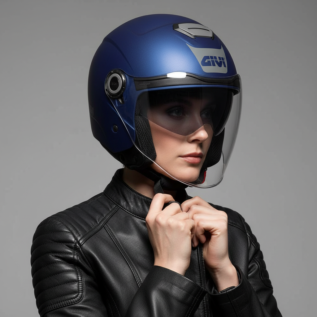 Givi 12.5B Jet Blu Opaco / Decal Grigia – Casco Jet ECE 22.06 - Moon Bike - Vista 8