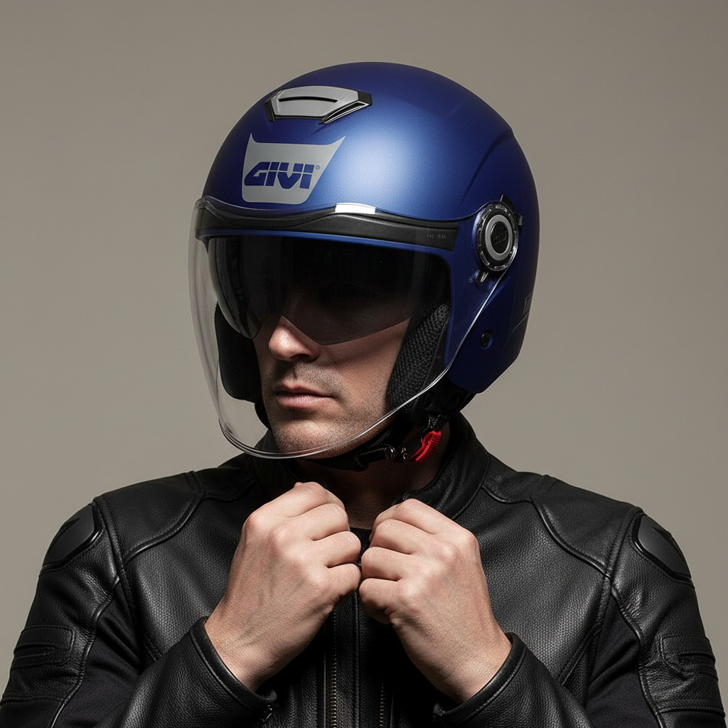 Givi 12.5B Jet Blu Opaco / Decal Grigia – Casco Jet ECE 22.06 - Moon Bike - Vista 7