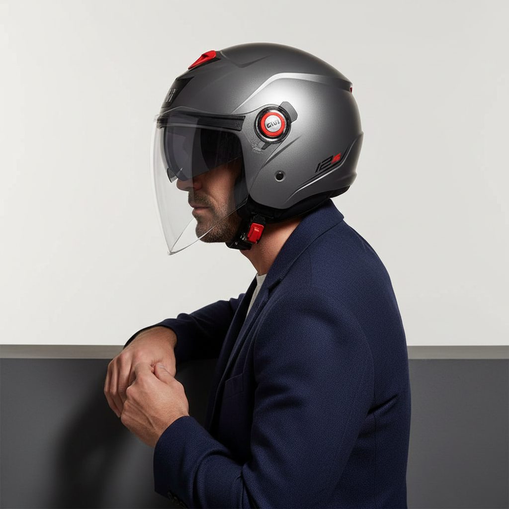 Givi 12.5B Jet Titanio Opaco – Casco Jet ECE 22.06 - Moon Bike - Vista 7