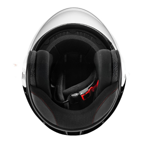 Interno del casco jet Givi 20.9 Fiber-J Gliese con imbottitura nera removibile e cinturino