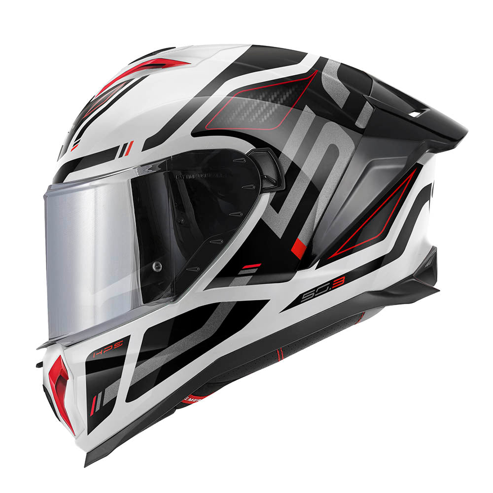 Givi 50.3 Quasar H503FQSWR casco integrale bianco/nero/titanio/rosso – vista laterale