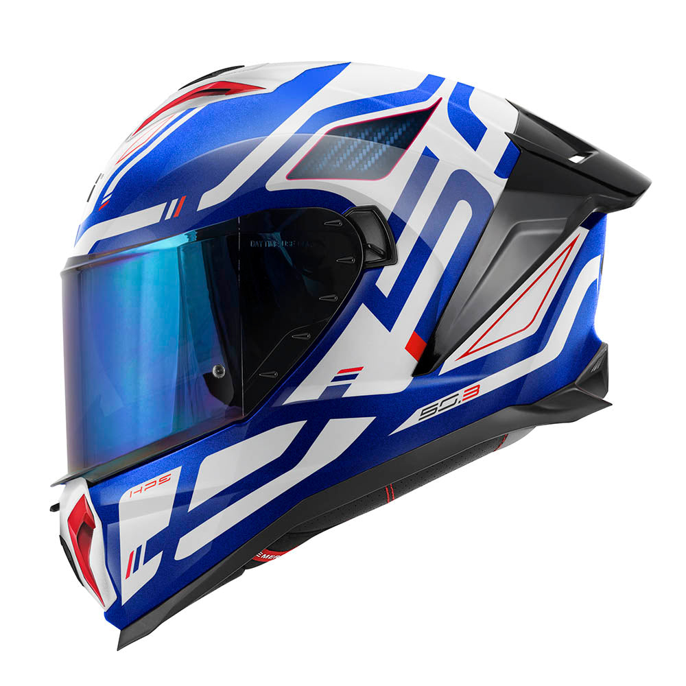 Givi 50.3 Quasar H503FQSWL casco integrale blu/bianco/rosso – vista laterale