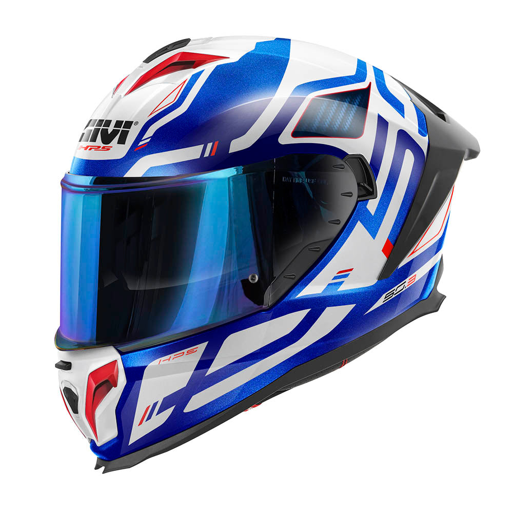 Givi 50.3 Quasar H503FQSWL casco integrale blu/bianco/rosso – vista di tre quarti anteriore