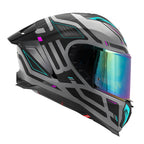 Givi 50.3 Quasar H503FQSGP casco integrale grigio opaco/nero/fucsia/azzurro – vista laterale opposta