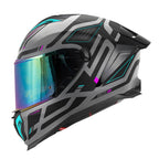 Givi 50.3 Quasar H503FQSGP casco integrale grigio opaco/nero/fucsia/azzurro – vista laterale