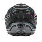 Givi 50.3 Quasar H503FQSGP casco integrale grigio opaco/nero/fucsia/azzurro – vista posteriore