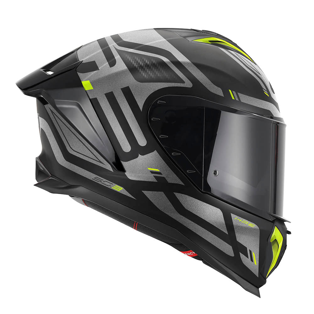 Givi 50.3 Quasar H503FQSBY casco integrale nero opaco/titanio/giallo – vista laterale opposta