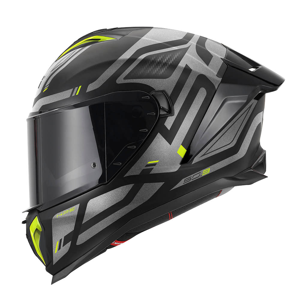Givi 50.3 Quasar H503FQSBY casco integrale nero opaco/titanio/giallo – vista laterale