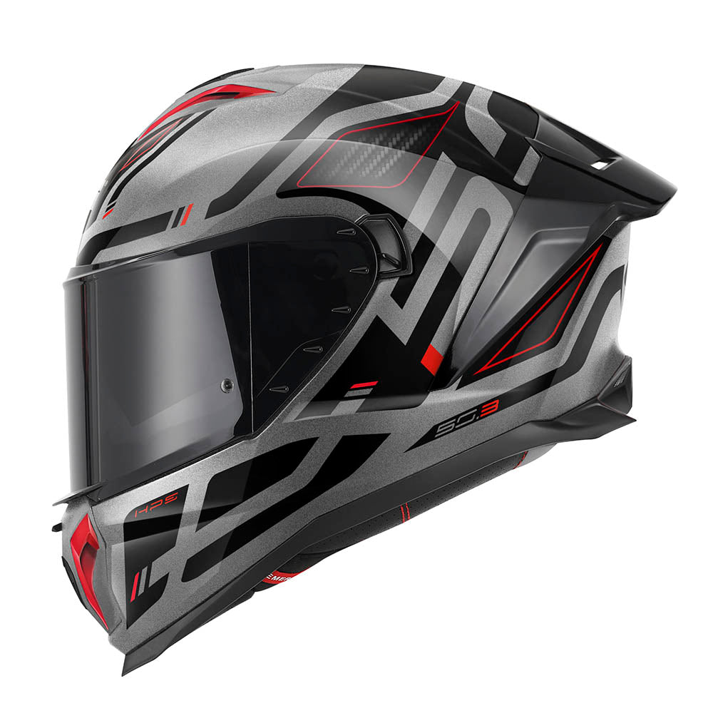 Givi 50.3 Quasar H503FQSTR casco integrale titanio/rosso/nero – vista laterale