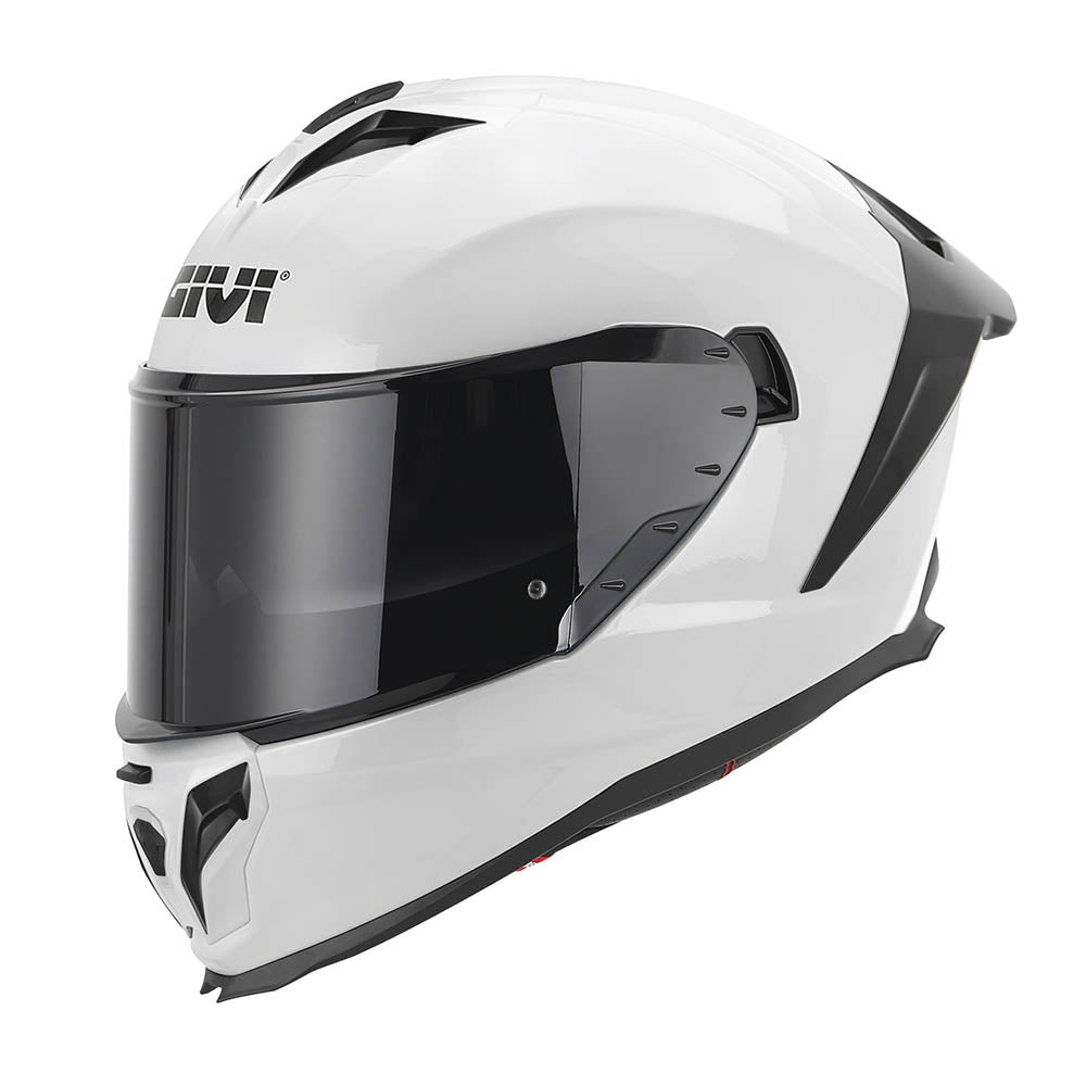 Givi 50.3 Solid Color H503BB910 casco integrale bianco lucido – vista di tre quarti anteriore
