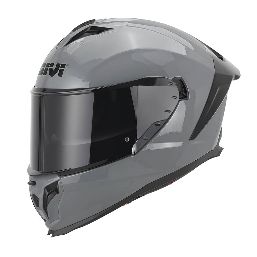 Givi 50.3 Solid Color H503BG767 casco integrale grigio lucido – vista di tre quarti anteriore