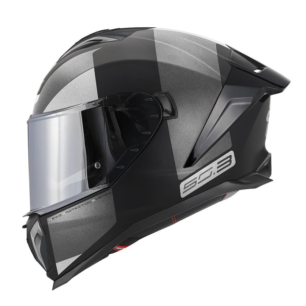 Givi 50.3 Vision H503FVNTS casco integrale nero opaco/titanio/argento – vista laterale