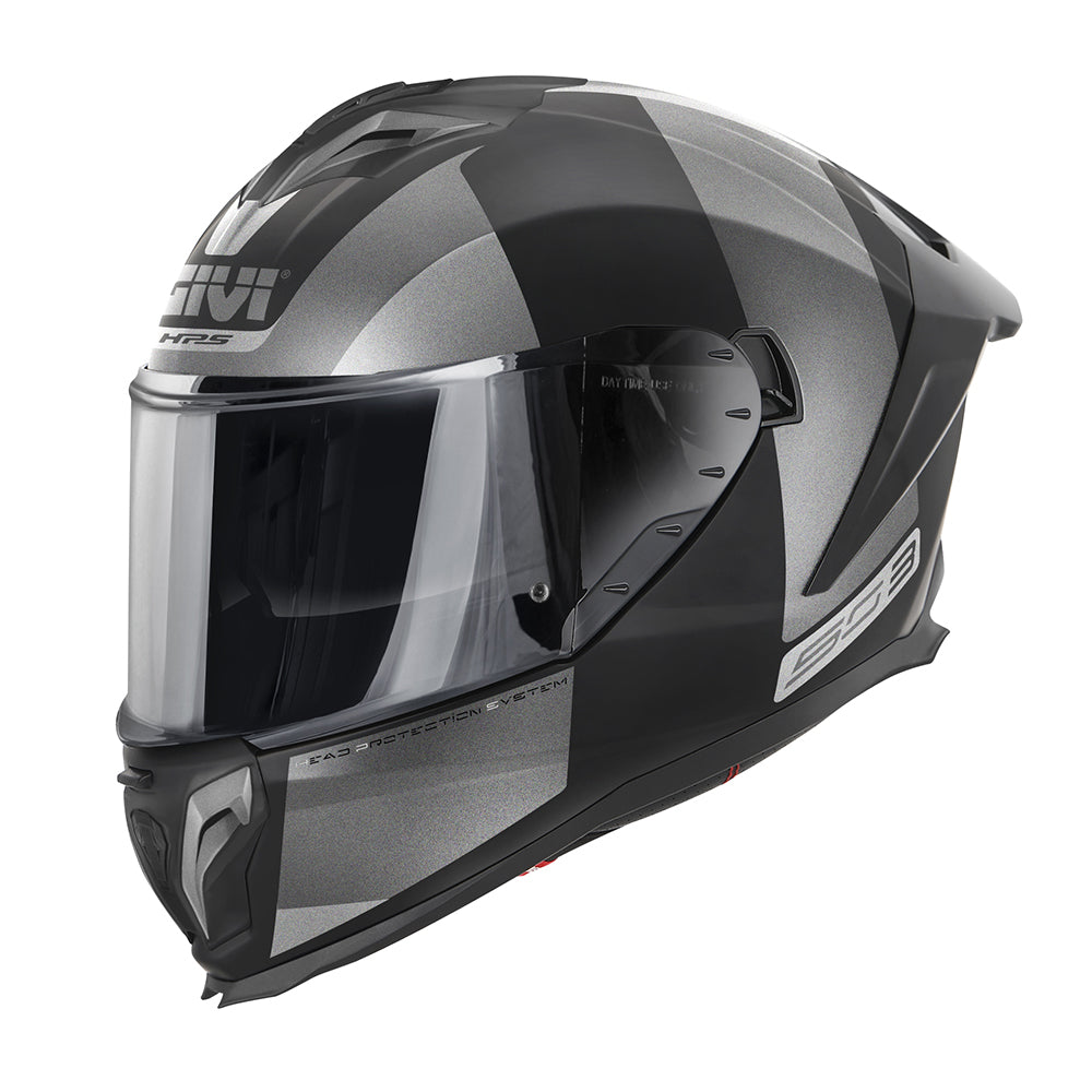 Givi 50.3 Vision H503FVNTS casco integrale nero opaco/titanio/argento – vista di tre quarti anteriore