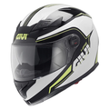 Givi 50.4 Sniper Spectrum bianco/nero/giallo fluo H504FSTBY, casco integrale di tre quarti con visierino fumé