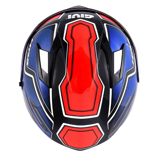 Givi 50.6 Sport Deep H506FEPLR visto dall'alto: prese d'aria superiori e calotta blu, rossa e nera