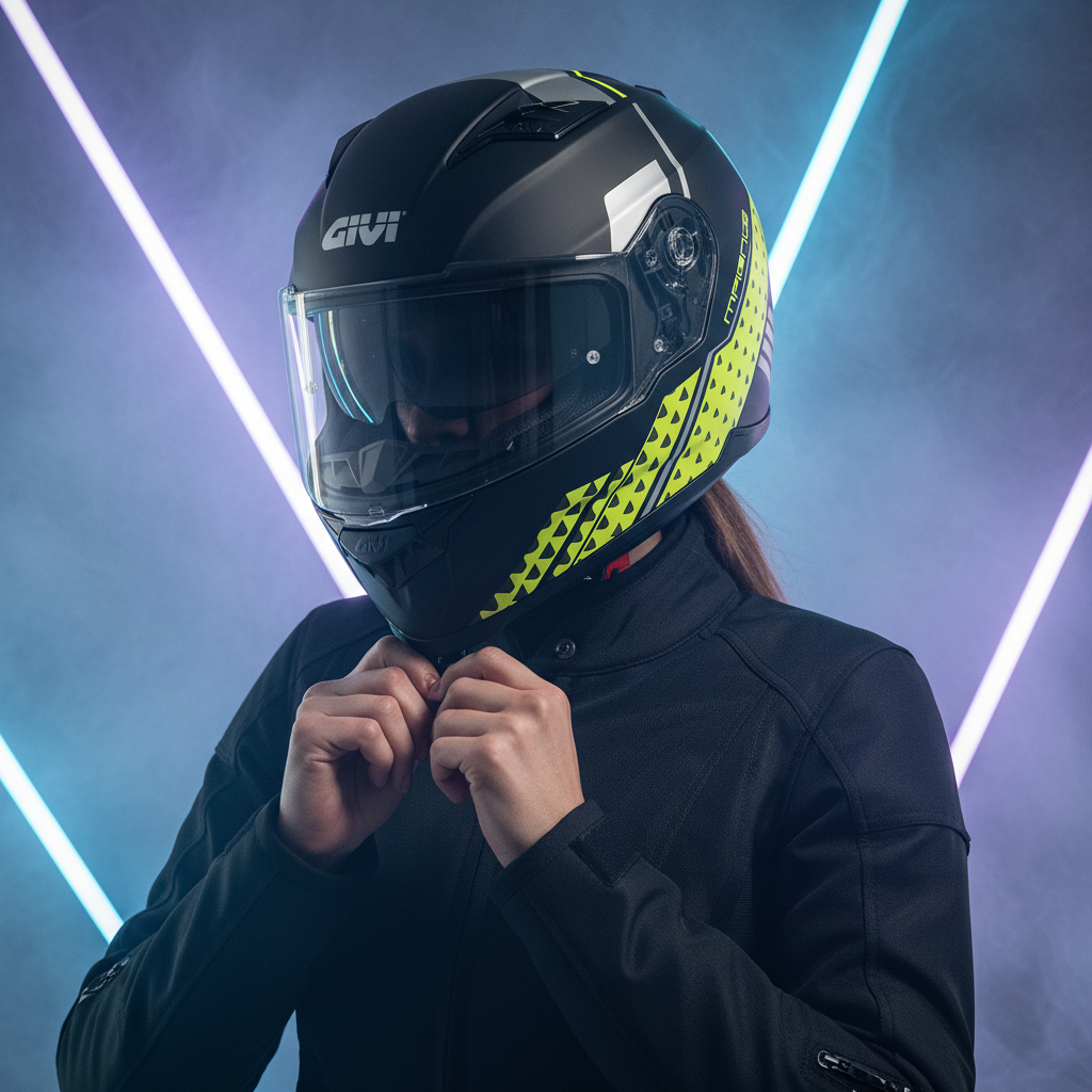 Givi 50.5 Tridion Magnus Nero Opaco/Giallo Neon – Casco Integrale ECE 22.05 - Moon Bike - Vista 13