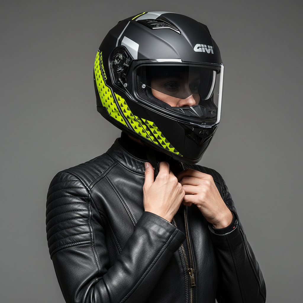 Givi 50.5 Tridion Magnus Nero Opaco/Giallo Neon – Casco Integrale ECE 22.05 - Moon Bike - Vista 11