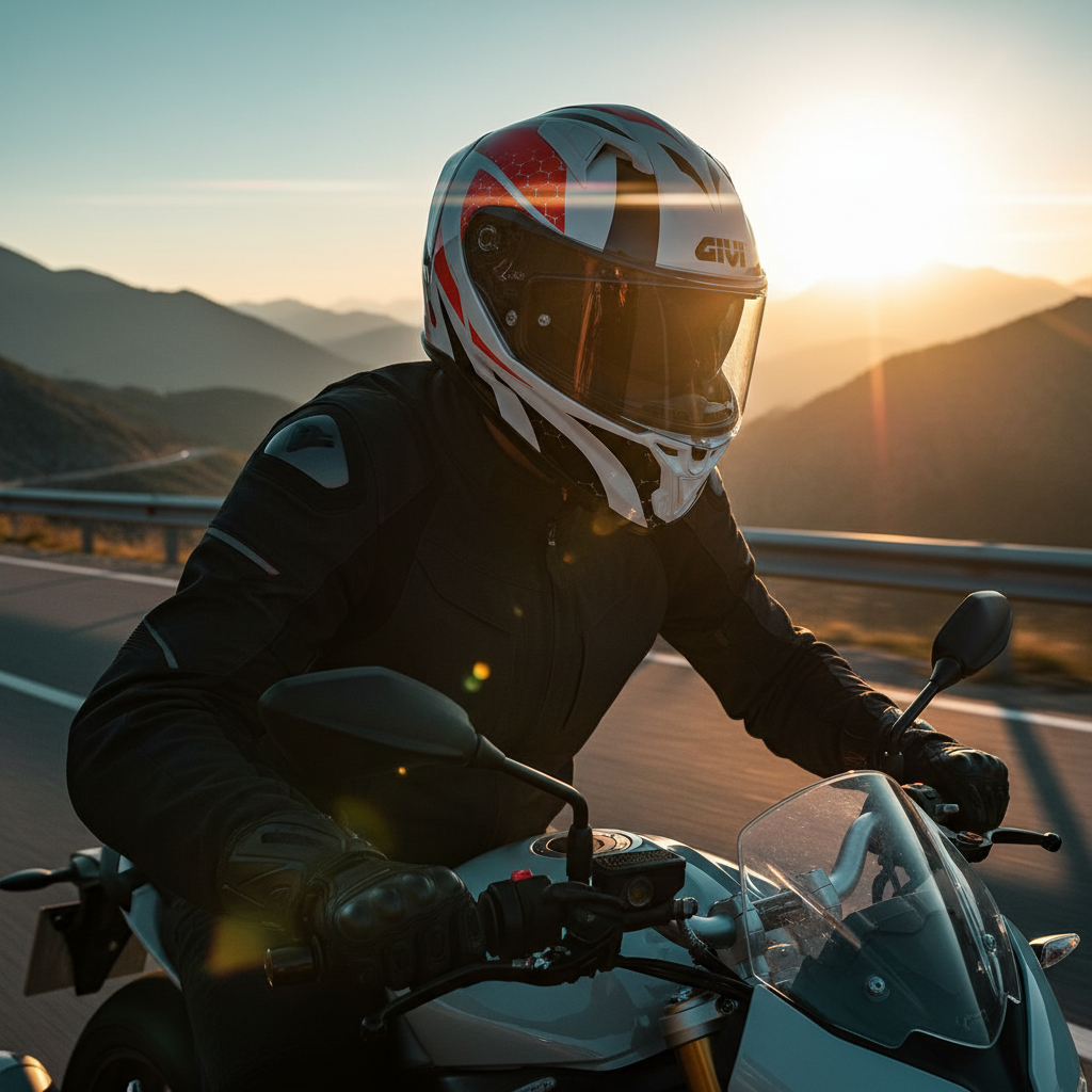 Givi 50.6 Stoccarda Perseus Bianco/Nero/Rosso – Casco Integrale ECE 22.05 - Moon Bike - Vista 11
