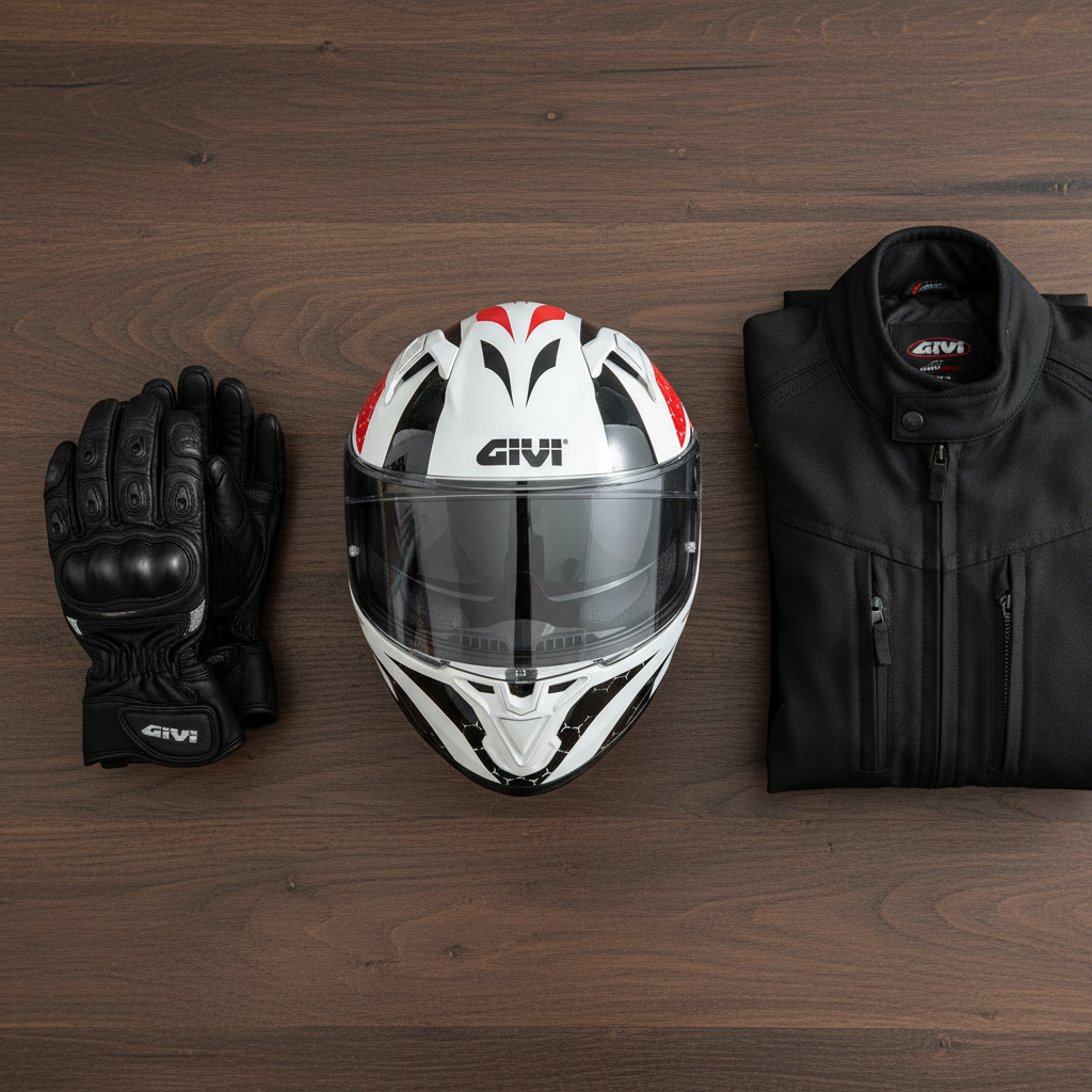 Givi 50.6 Stoccarda Perseus Bianco/Nero/Rosso – Casco Integrale ECE 22.05 - Moon Bike - Vista 5