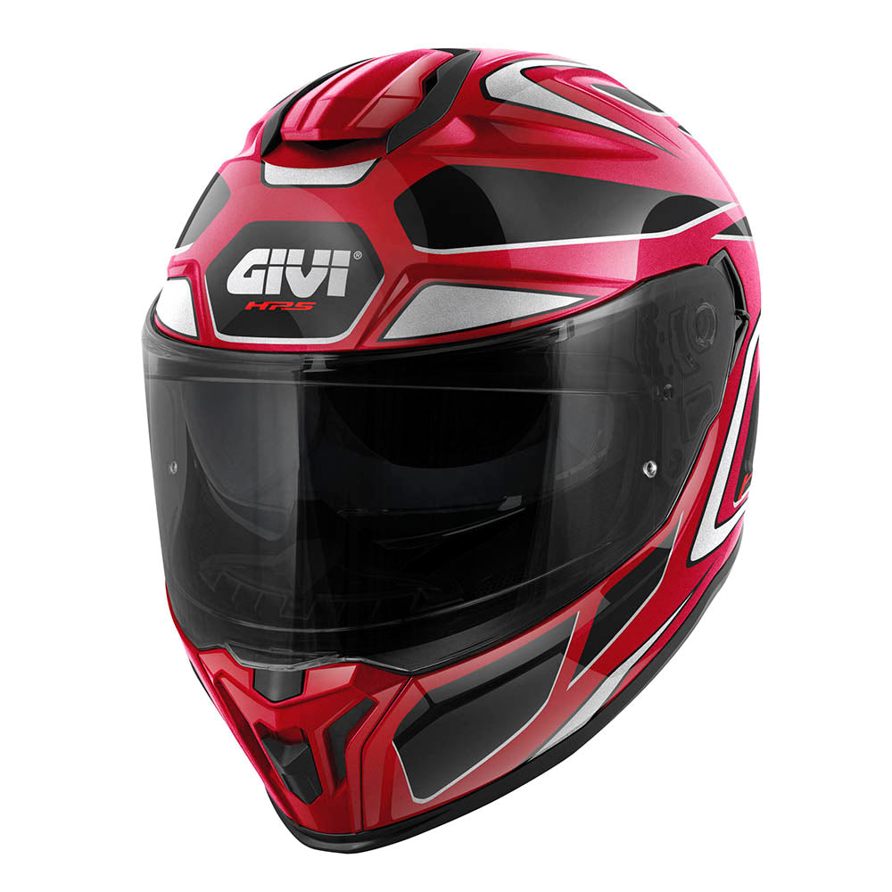 Givi 55.1 Zephir H551FZPXB casco integrale bordeaux/nero/argento/rosso – vista di tre quarti anteriore