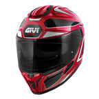 Givi 55.1 Zephir H551FZPXB casco integrale bordeaux/nero/argento/rosso – vista di tre quarti anteriore