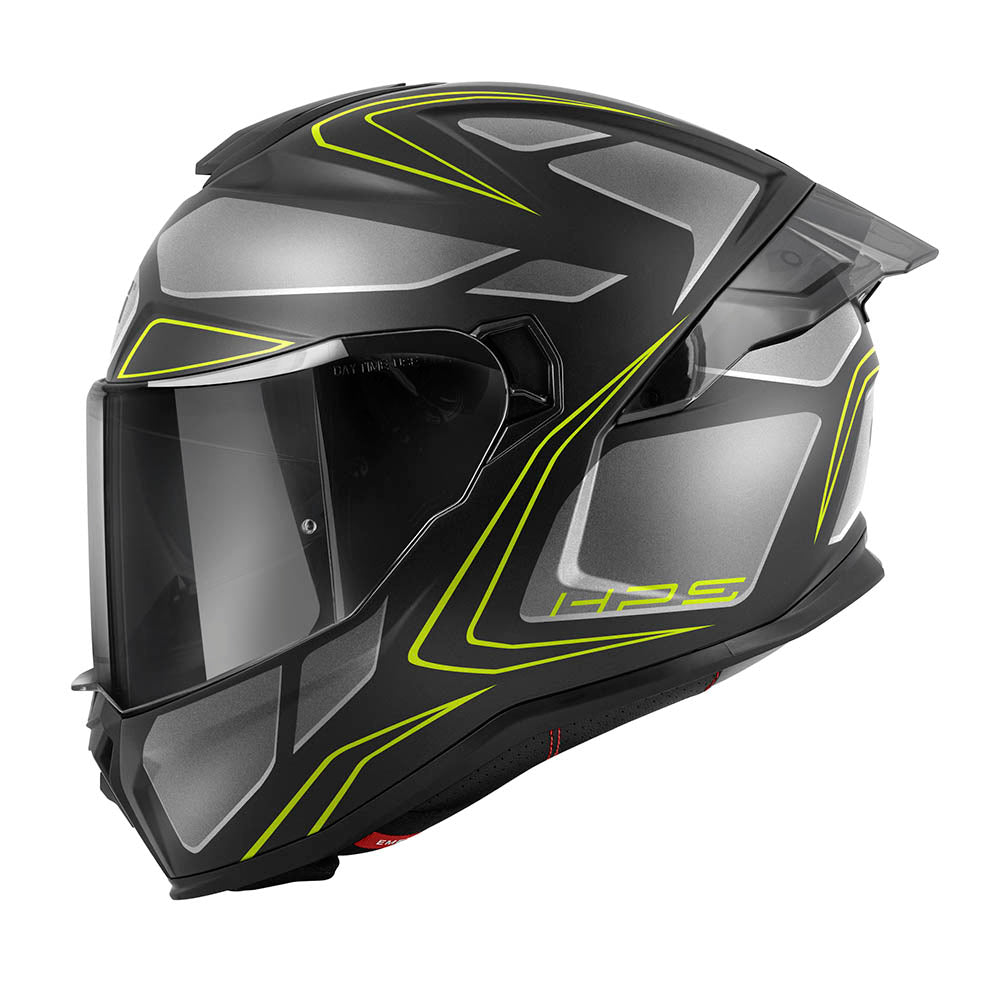 Givi 55.1 Zephir H551FZPBY casco integrale nero opaco/argento/titanio/giallo fluo – vista laterale
