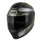 Givi 55.1 Zephir H551FZPBY casco integrale nero opaco/argento/titanio/giallo fluo – vista di tre quarti anteriore