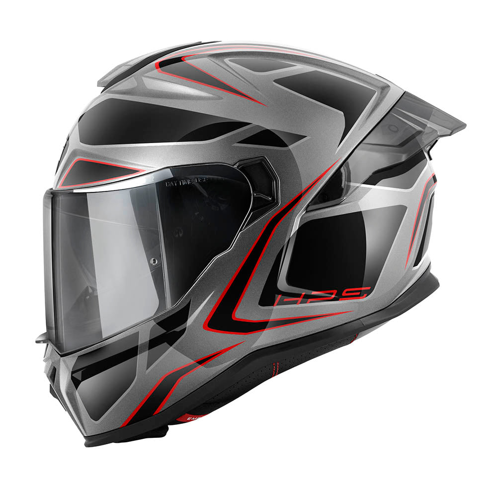 Givi 55.1 Zephir H551FZPTR casco integrale titanio/nero/argento/rosso – vista laterale