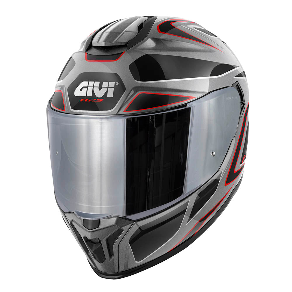 Givi 55.1 Zephir H551FZPTR casco integrale titanio/nero/argento/rosso – vista di tre quarti anteriore