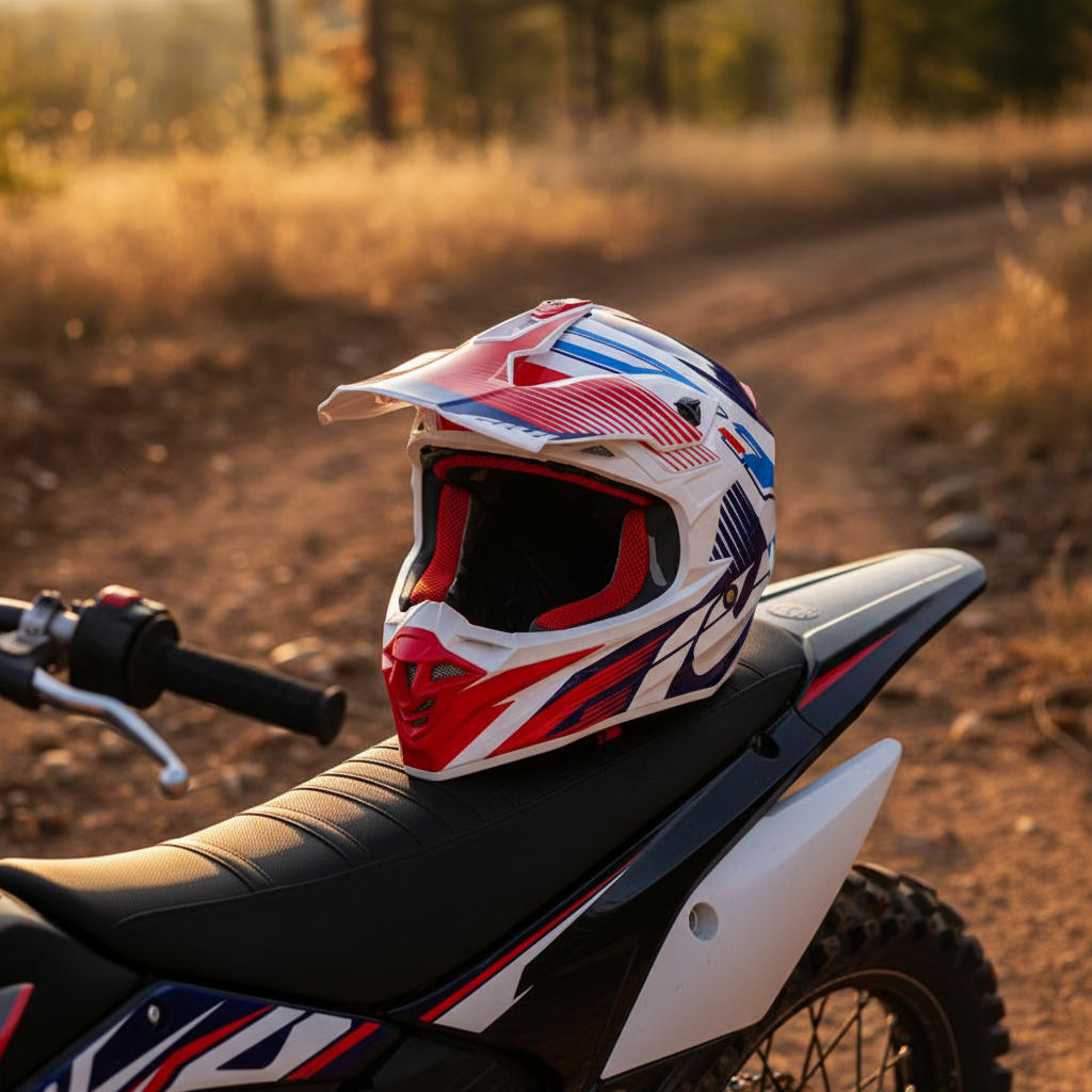 Givi 60.1 Fresh Cross Rosso/Blu/Bianco – Casco Integrale Off-Road ECE 22.06 Casco Cross - Moon Bike - Vista 6