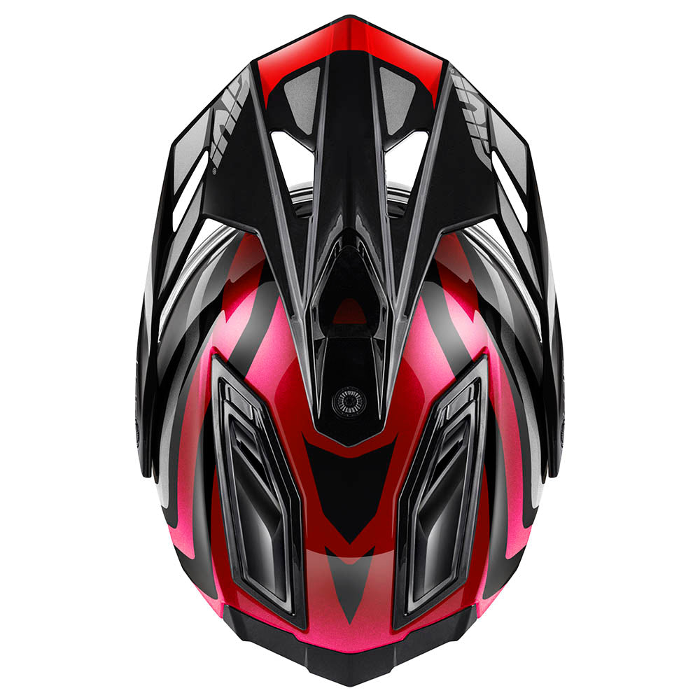 Givi 80.1 Apex H801FAXXB casco integrale bordeaux/titanio/rosso/nero – vista dall'alto