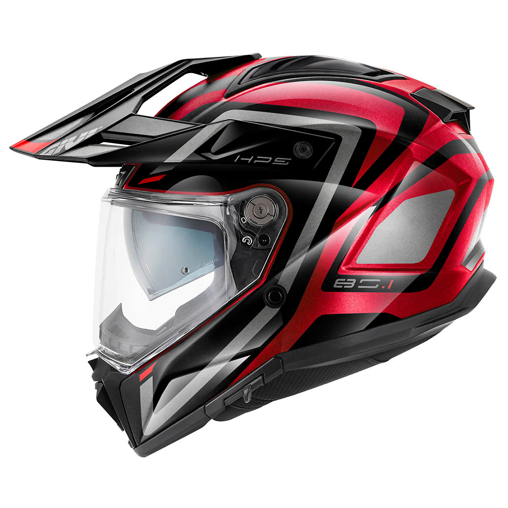 Givi 80.1 Apex H801FAXXB casco integrale bordeaux/titanio/rosso/nero – vista laterale