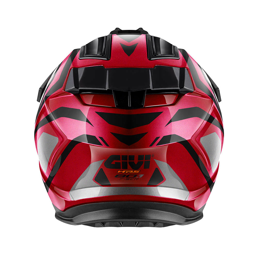 Givi 80.1 Apex H801FAXXB casco integrale bordeaux/titanio/rosso/nero – vista posteriore