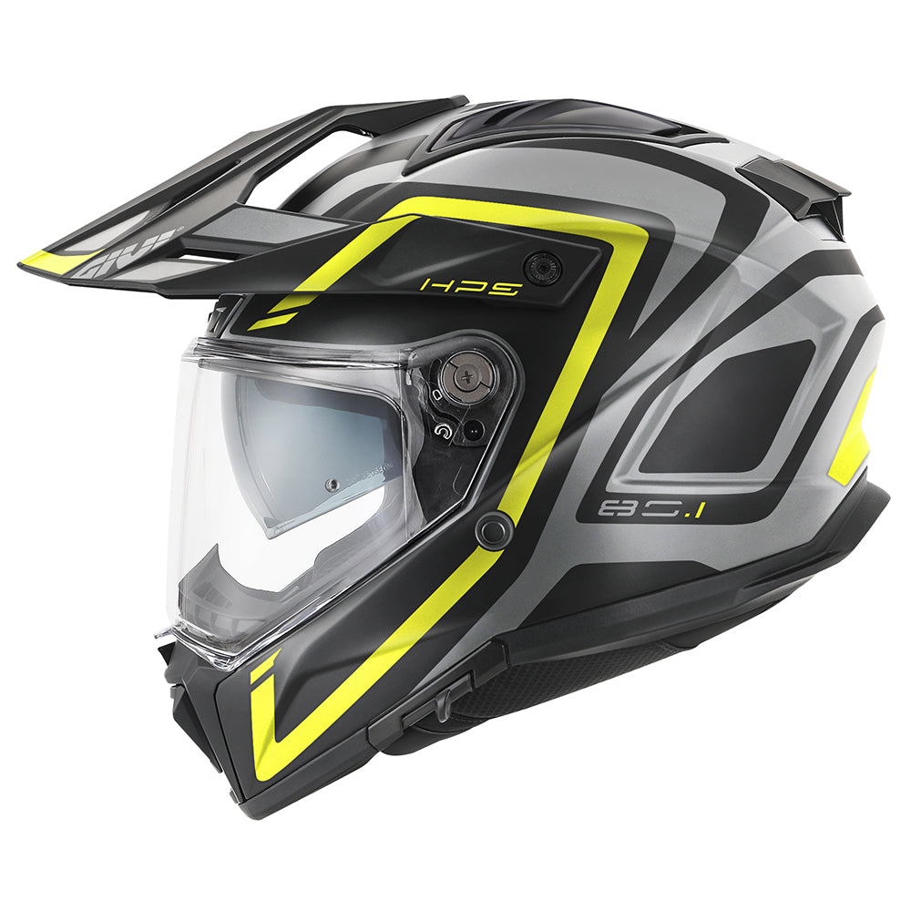 Givi 80.1 Apex H801FAXTY casco integrale grigio opaco/nero/giallo fluo – vista laterale