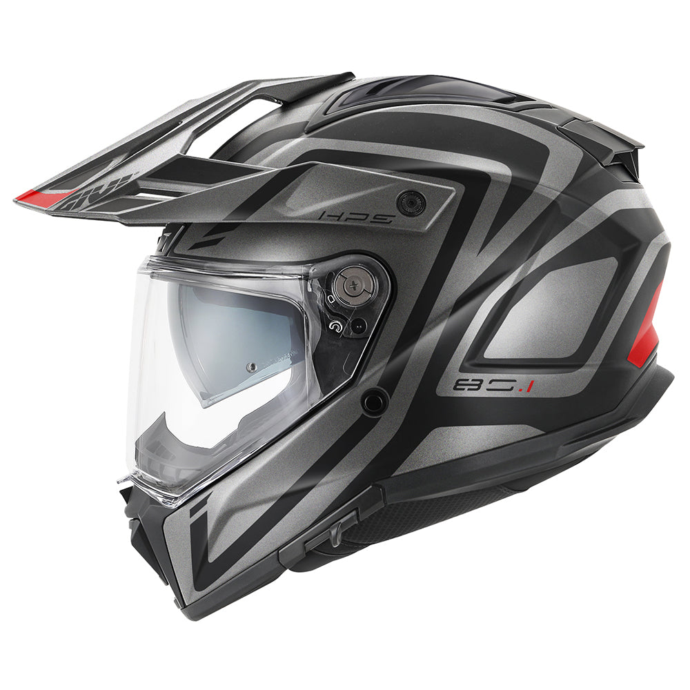 Givi 80.1 Apex H801FAXBR casco integrale nero opaco/titanio/rosso – vista laterale