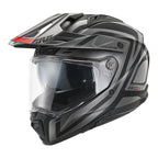 Givi 80.1 Apex H801FAXBR casco integrale nero opaco/titanio/rosso – vista di tre quarti anteriore