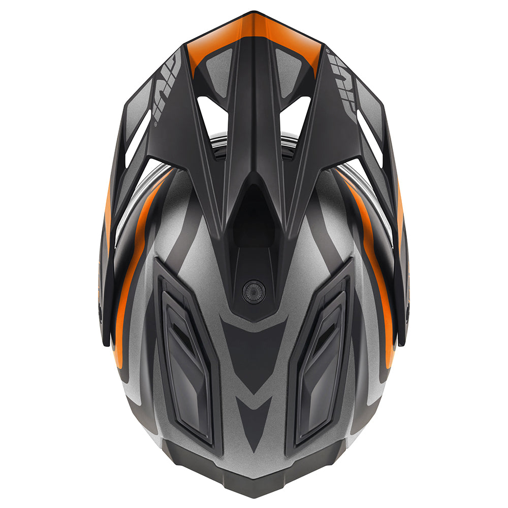 Givi 80.1 Apex H801FAXTE casco integrale titanio opaco/nero/arancio – vista dall'alto
