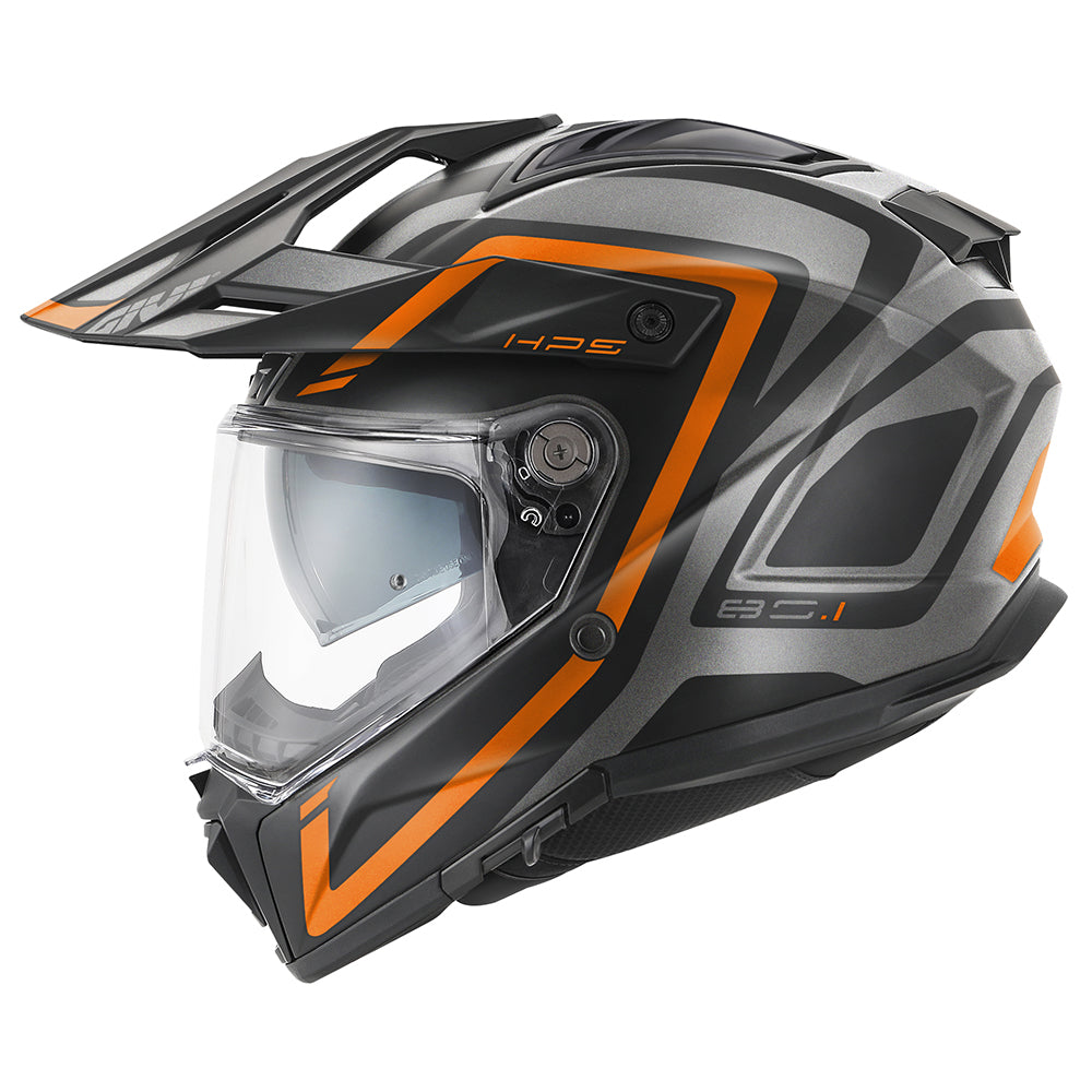 Givi 80.1 Apex H801FAXTE casco integrale titanio opaco/nero/arancio – vista laterale