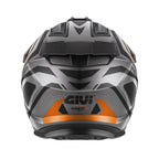 Givi 80.1 Apex H801FAXTE casco integrale titanio opaco/nero/arancio – vista posteriore