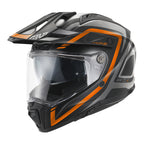 Givi 80.1 Apex H801FAXTE casco integrale titanio opaco/nero/arancio – vista di tre quarti anteriore