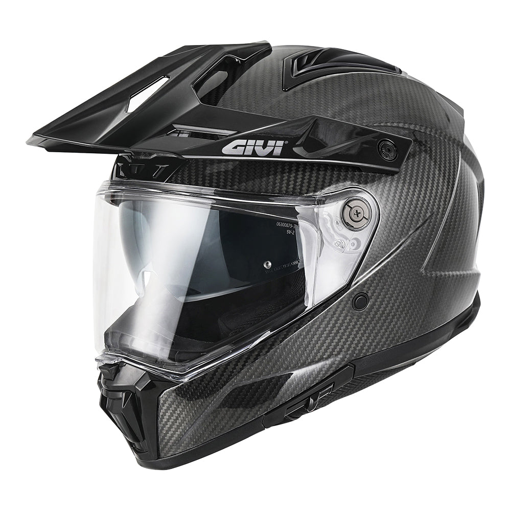 Givi 80.1 Carbon H801CCRSD casco integrale carbonio lucido – vista di tre quarti anteriore