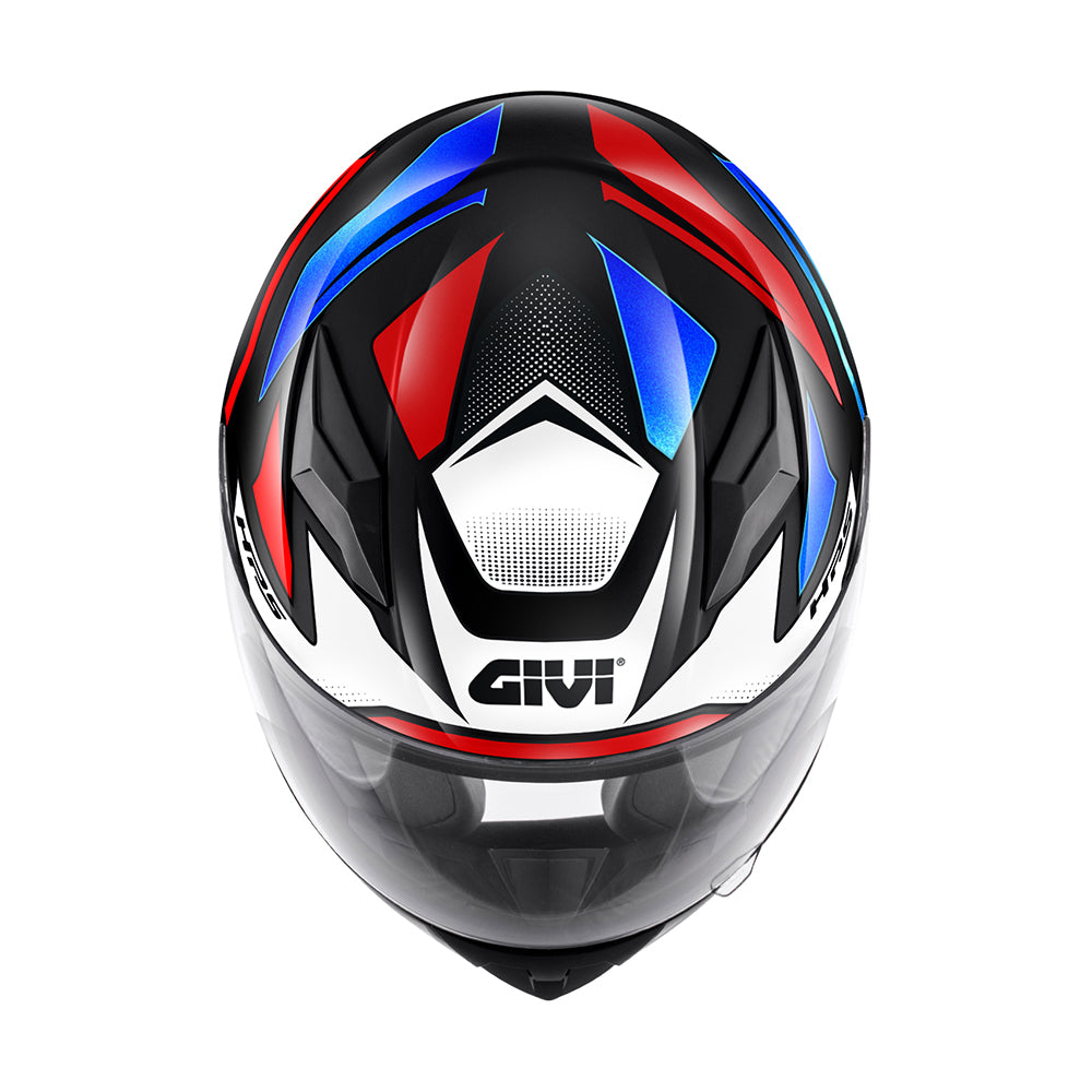 Givi J04 Evo Follow HJ04RFWLR casco integrale bambino nero/bianco/rosso/blu – vista dall'alto