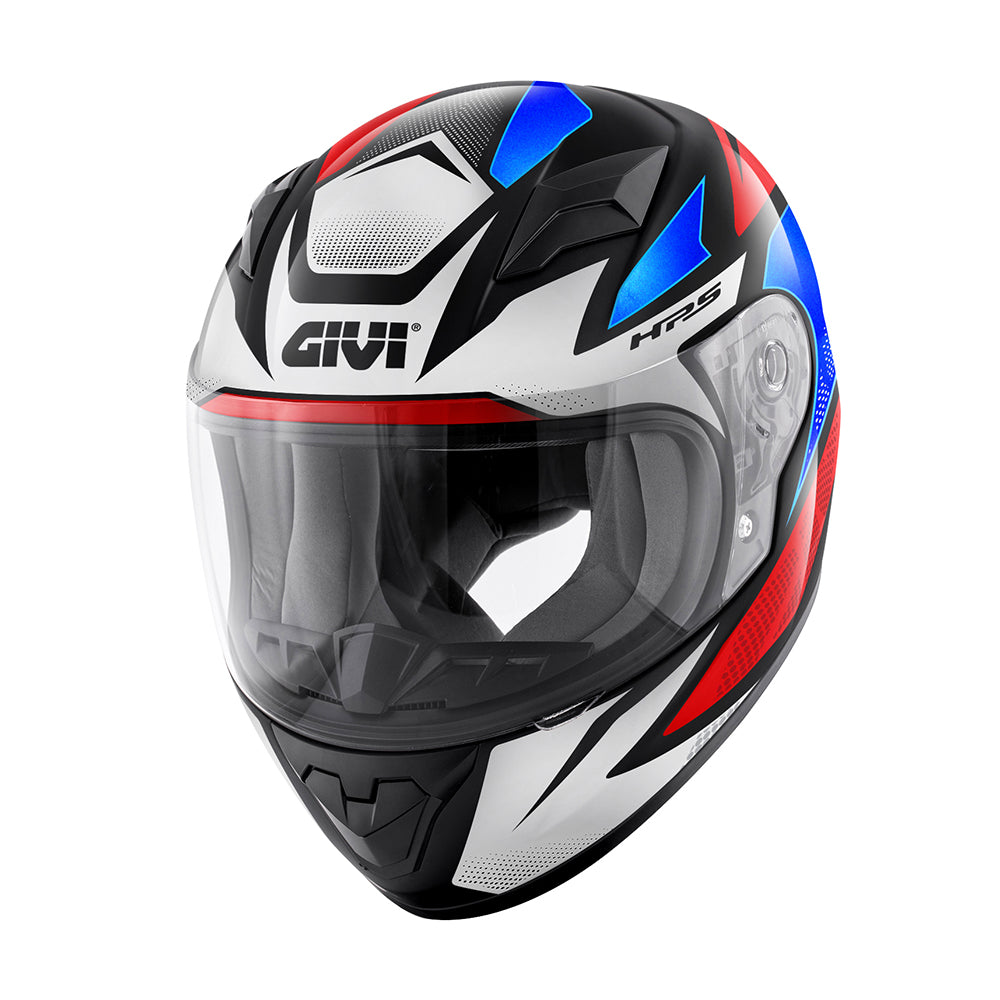Givi J04 Evo Follow HJ04RFWLR casco integrale bambino nero/bianco/rosso/blu – vista di tre quarti anteriore