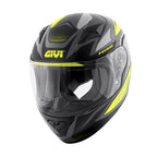 Givi J04 Evo Follow HJ04RFWBY casco integrale bambino nero/titanio/giallo fluo – vista di tre quarti anteriore