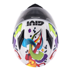 Casco integrale bambino Givi Junior 4 bianco e multicolore, visto dall'alto con le prese d'aria