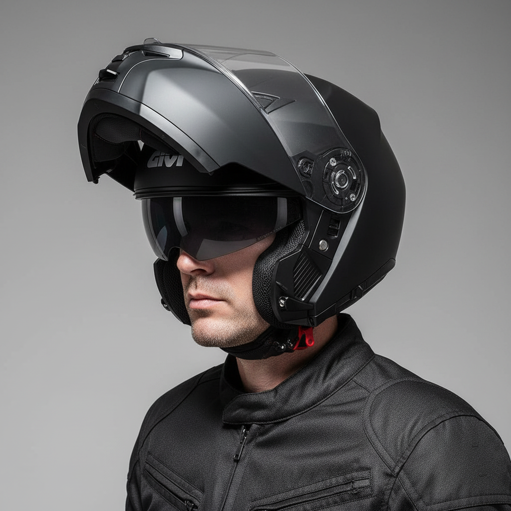 Givi X.20 Expedition Nero Opaco – Casco Modulare P/J ECE 22.05 - Moon Bike - Vista 11