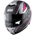 Givi X.21 Challenger Shiver Lady Titanio Opaco Argento Fucsia - casco modulare donna